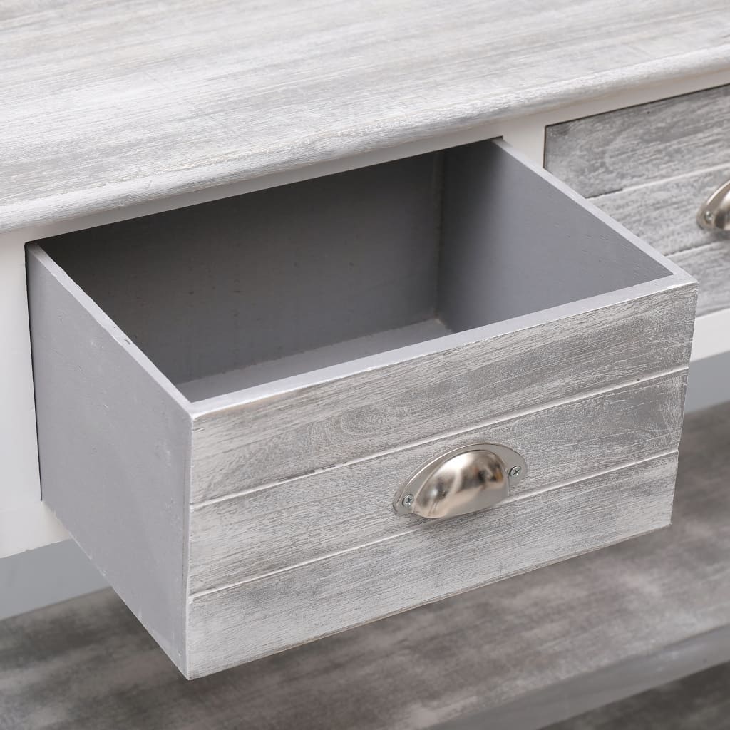 NNEVL Sideboard Antique Grey 115x30x76 cm Wood-1