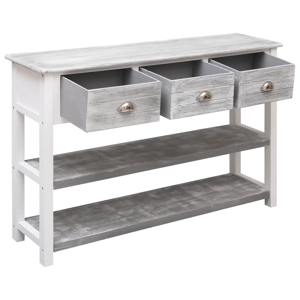 NNEVL Sideboard Antique Grey 115x30x76 cm Wood-3