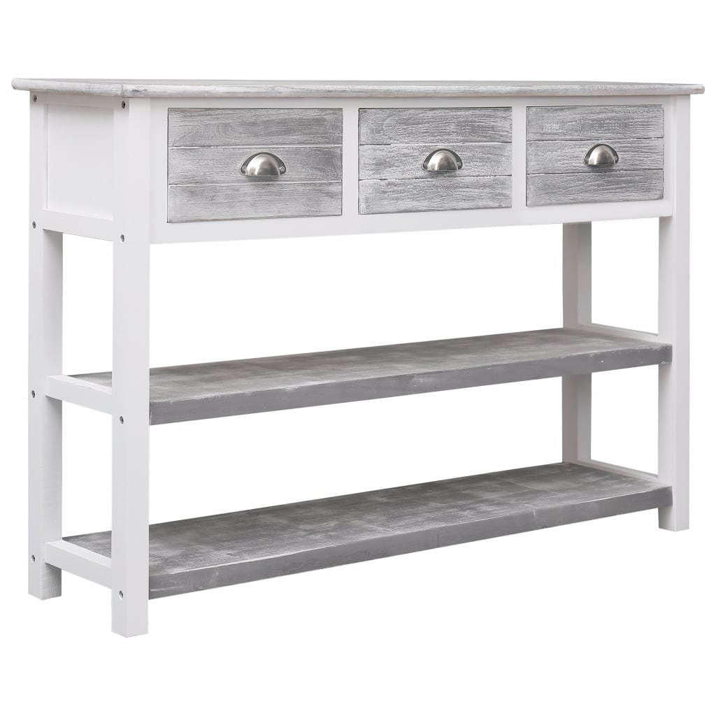 NNEVL Sideboard Antique Grey 115x30x76 cm Wood-4