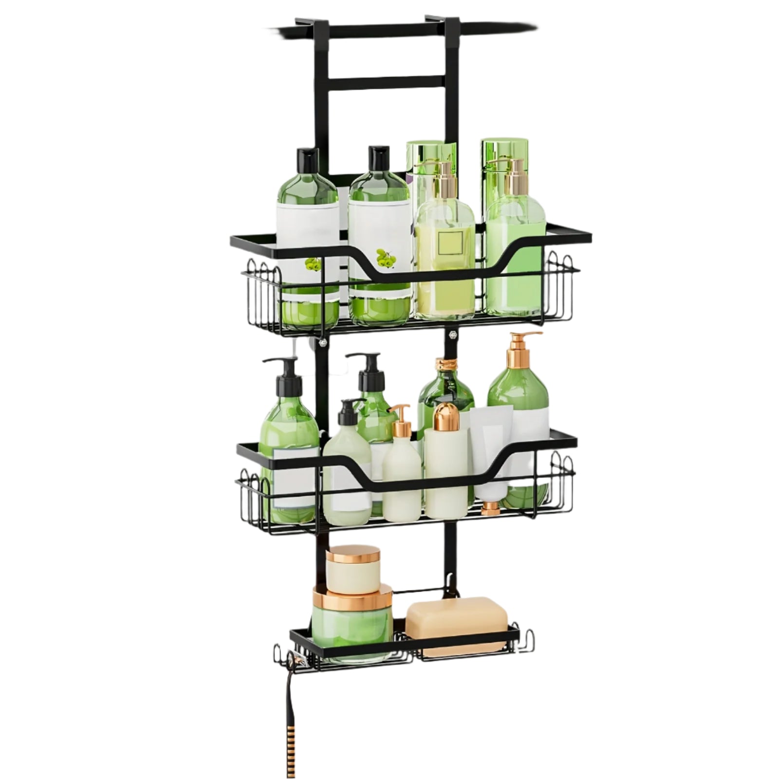 3-Tier Over-the-Door Rustproof Bathroom Shower Caddy-0