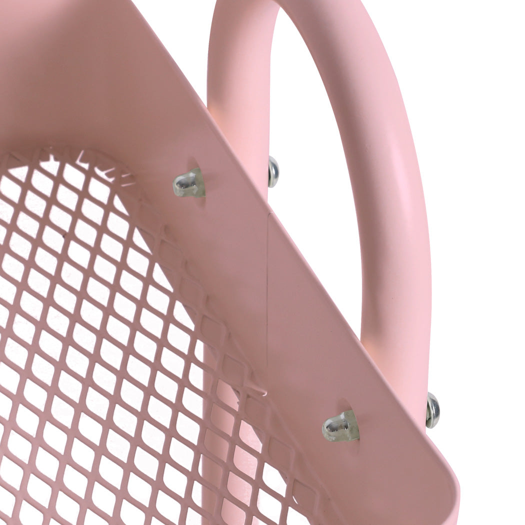 NNEIDS Levede 4 Tiers Kitchen Trolley Cart Pink-3