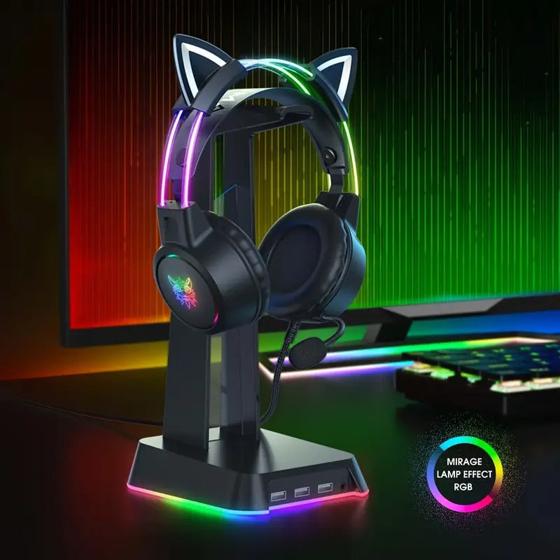 NNETM Gaming Headset with Detachable Cat Ear Microphone-2