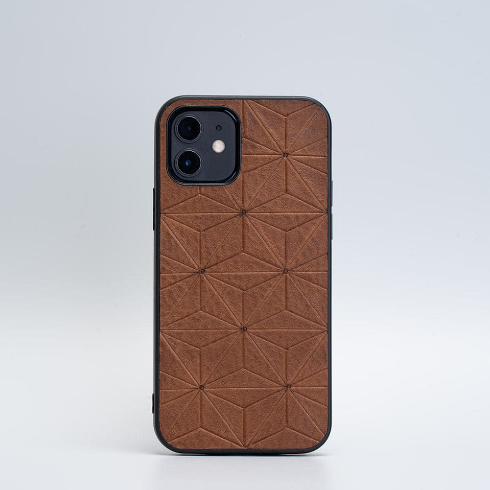 Leather Case for iPhone 12 - Geometric Flower-2