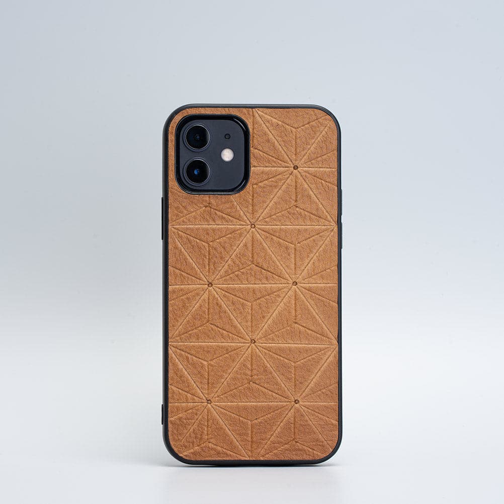 Leather Case for iPhone 12 - Geometric Flower-0