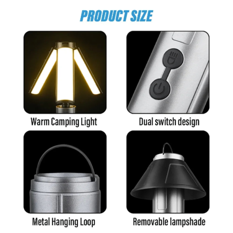 Multi-Functional USB Rechargeable Camping Lantern Flashlight-4